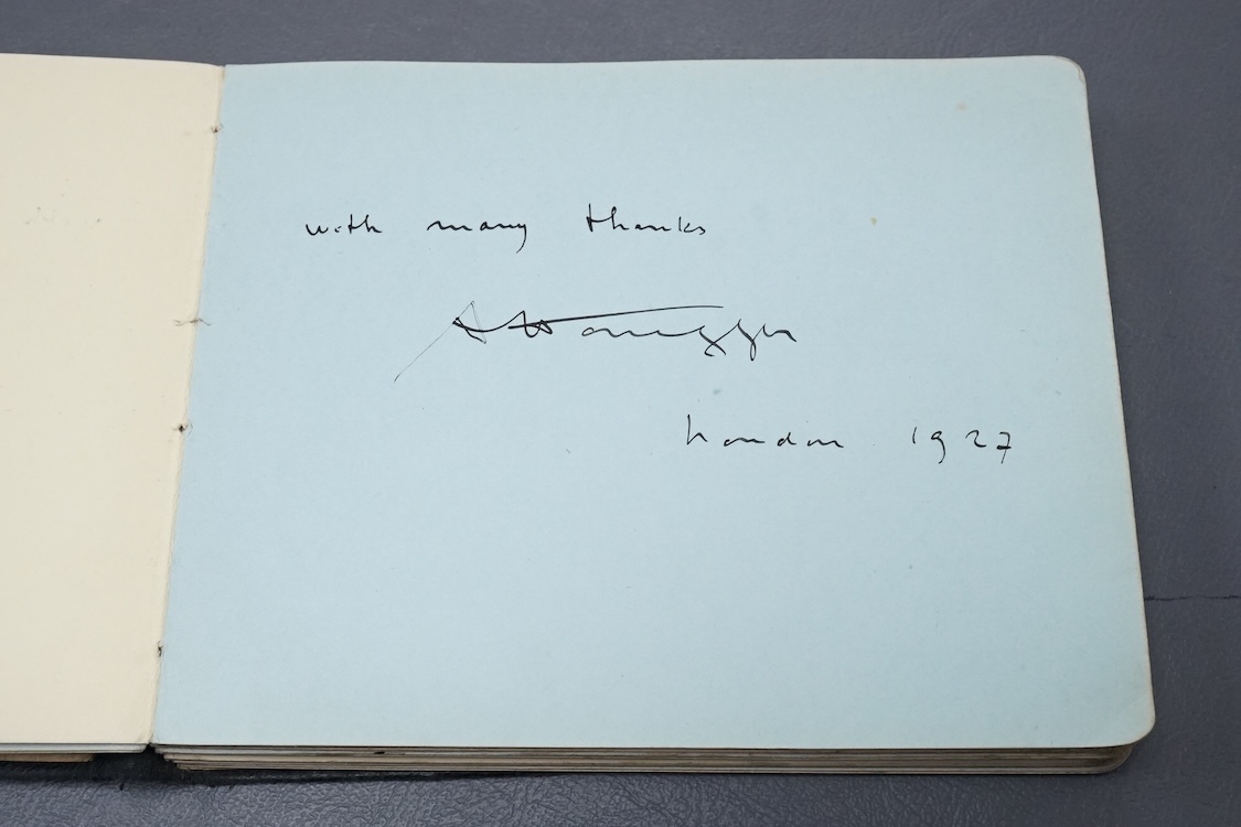 A mid 1920s autograph album containing signatures from the world of classical music, collected by Joan Wynn Reeves, daughter of the violinist and conductor Herbert Wynn Reeves, including a hand written letter from Sir Ed